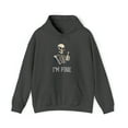 thumbnail image 2 of Skeleton Thumbs Up I'm Fine Hoodie Unisex Heavy Blend™ Hooded Sweatshirt, 2 of 9