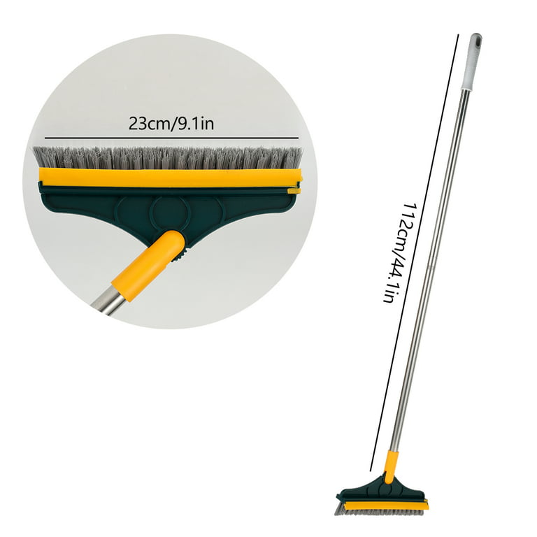 Floor Scrub Brush,Miuline Long Handle Floor Scrub Brush,Kitchen Push Broom  With 120° Rotatable Head Stiff Bristles Window Brush for Cleaning Bathroom  Kitchen 