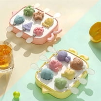 Silicone Ice Pop Mold, 12-Cavity Ice Cream Molds with Reusable Sticks, Animal Fruit Motifs, BPA Free (2 Pack)