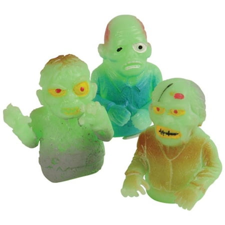 US Toy 4407 GID Zombie Finger Puppets - Pack of 12