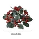 thumbnail image 3 of Corona navideña de frutos rojos | Portavelas de aromaterapia con forma de anillo y guirnalda floral | Anillo de flores de plástico de 22 cm para velas cilíndricas, centro de mesa o decoración., 3 of 7