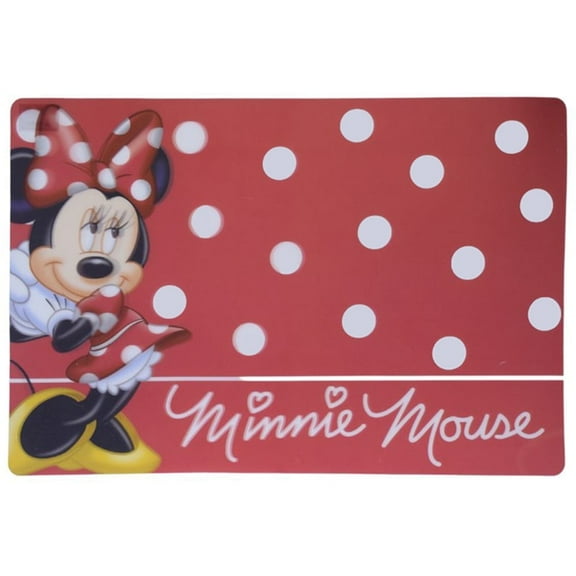 Disney Minnie Mouse Polka Dot Placemat, Polypropylene, 17 x 13 Inches, 1 Count