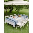 thumbnail image 5 of 60x84 Inch Outdoor Tablecloth with Umbrella Hole Zipper Rectangle Grey Blue Vertical Stripes Rectangular Tablecloths Outside Waterproof Modern Minimalist Abstract Patio Table Cover for Picnic Party, 5 of 8