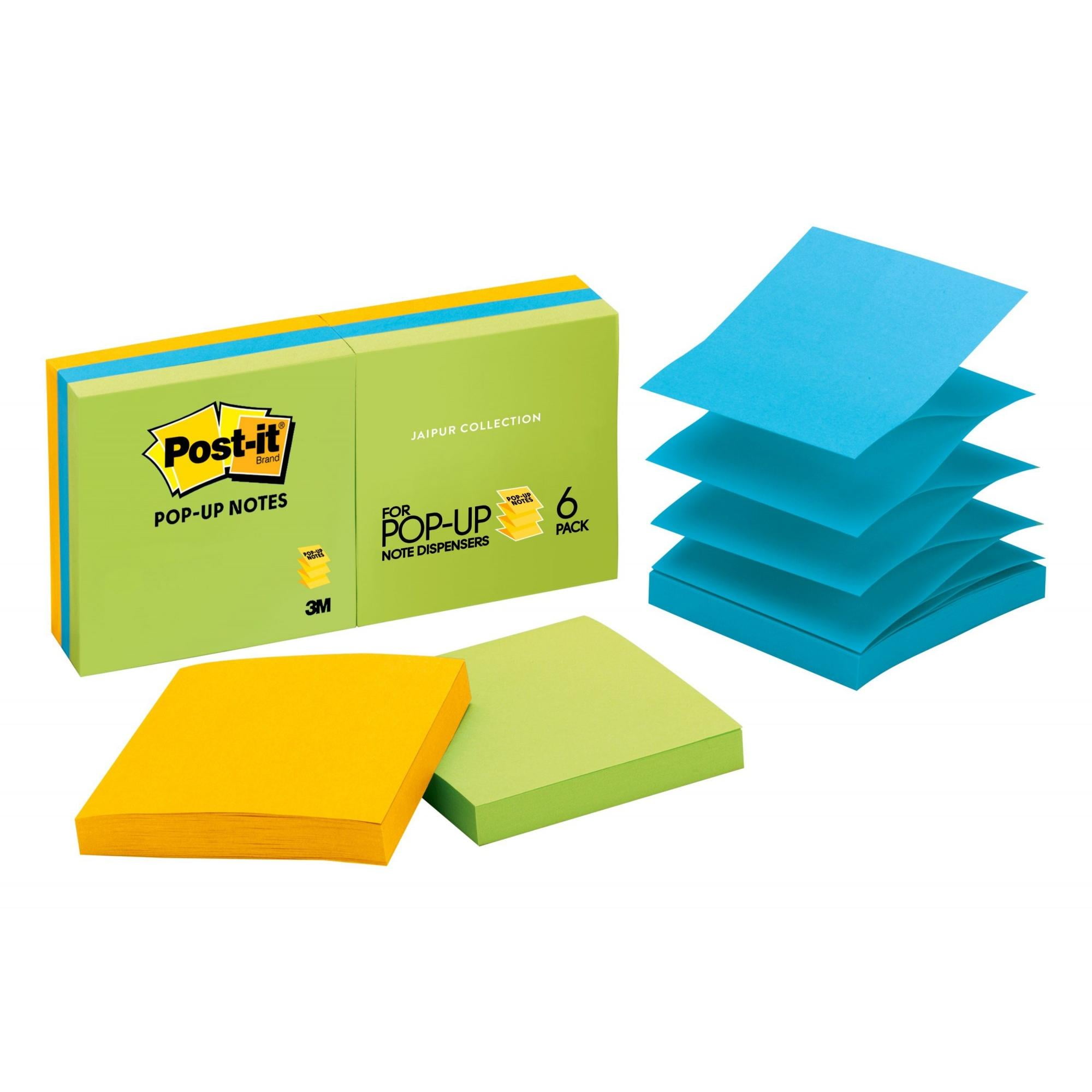 Postit Popup Notes Original Popup Refill, 3 x 3, Assorted Jaipur