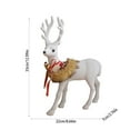 thumbnail image 3 of Christmas Deer Ornament with Bow Bells, White Plastic Reindeer Decor for Window Sill and Bookshelf, Festive Holiday Home Accent Piece(B), 3 of 5