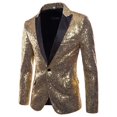 thumbnail image 1 of Traje de lentejuelas doradas de alto rendimiento, traje de talla grande, traje de presentador de discoteca para hombre, abrigo de estudio MC, 1 of 6