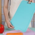 thumbnail image 3 of HAXMNOU Silicone Cutting Board Foldable Reversible Non Slip Cutting Mat Food-Grade BPA Free Safe Kitchen Tools for Camping, Blue, 3 of 8