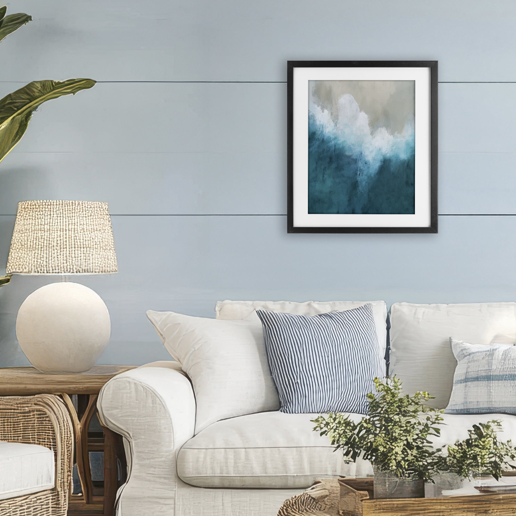 Stupell Industries Aerial Tide Abstraction Black Framed Print Under Glass, design by Denise Brown
