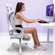 Gaming Chair, Seenda Video Game Chair with Footrest and Lumbar Support, Ergonomic Computer Chair Height Adjustable with Swivel Seat and Headrest