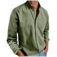 thumbnail image 2 of Men's Collared Button Down Shirts Business Casual Basic Long Sleeve Shirt Summer Loose Fit Lightweight Breathable Tops for Work, 2 of 7
