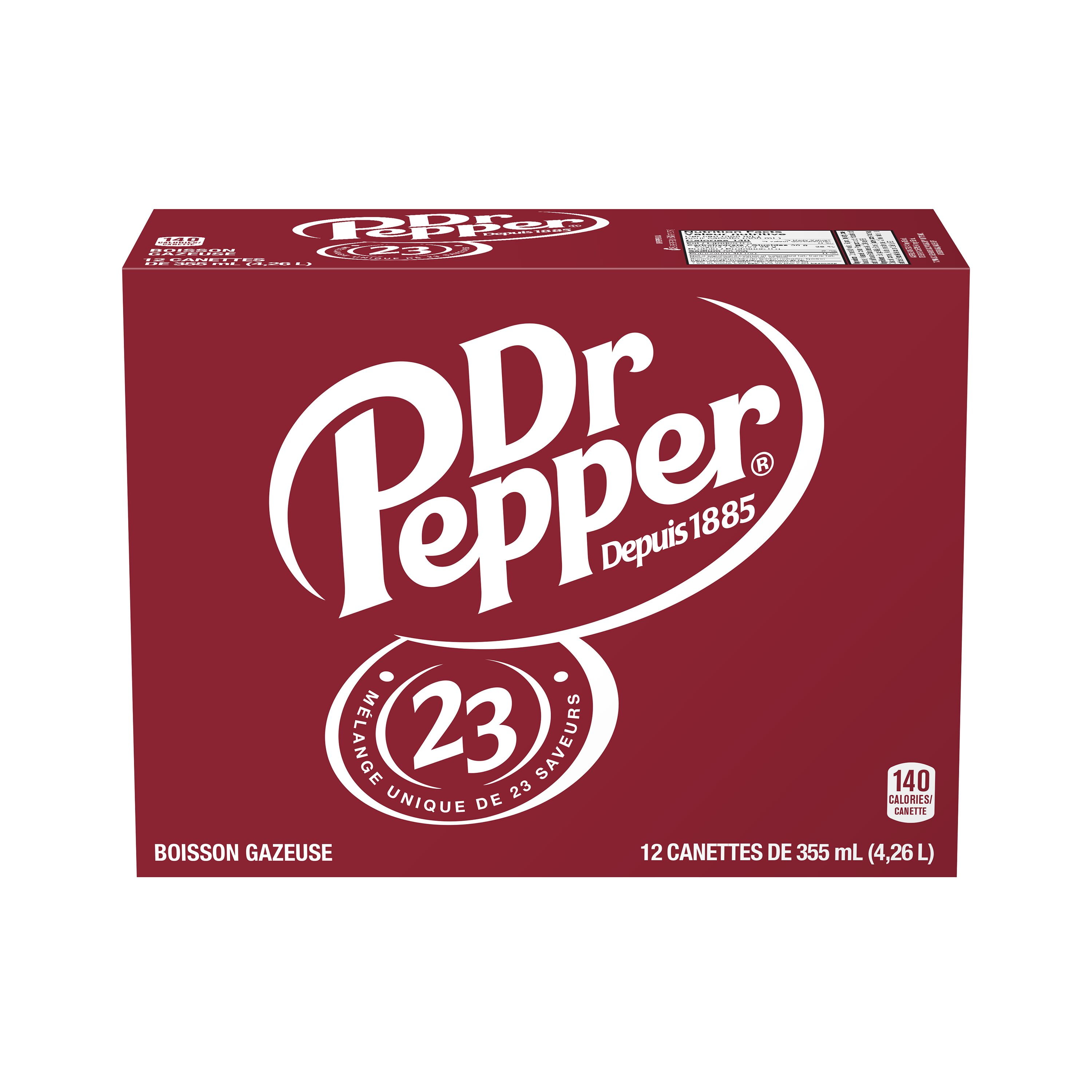 Dr Pepper Soda 12 x 355mL, Cans, 12x355mL