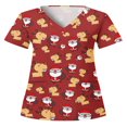 thumbnail image 1 of Hauts Style Infirmière à Imprimé Renne pour Femmes T-shirt de Noël, 1 of 2