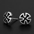 thumbnail image 2 of GKNET Men Unisex Black Iron Cross Stud Earrings Punk Gothic Delicate Jewelry Stainless Steel, 2 of 3