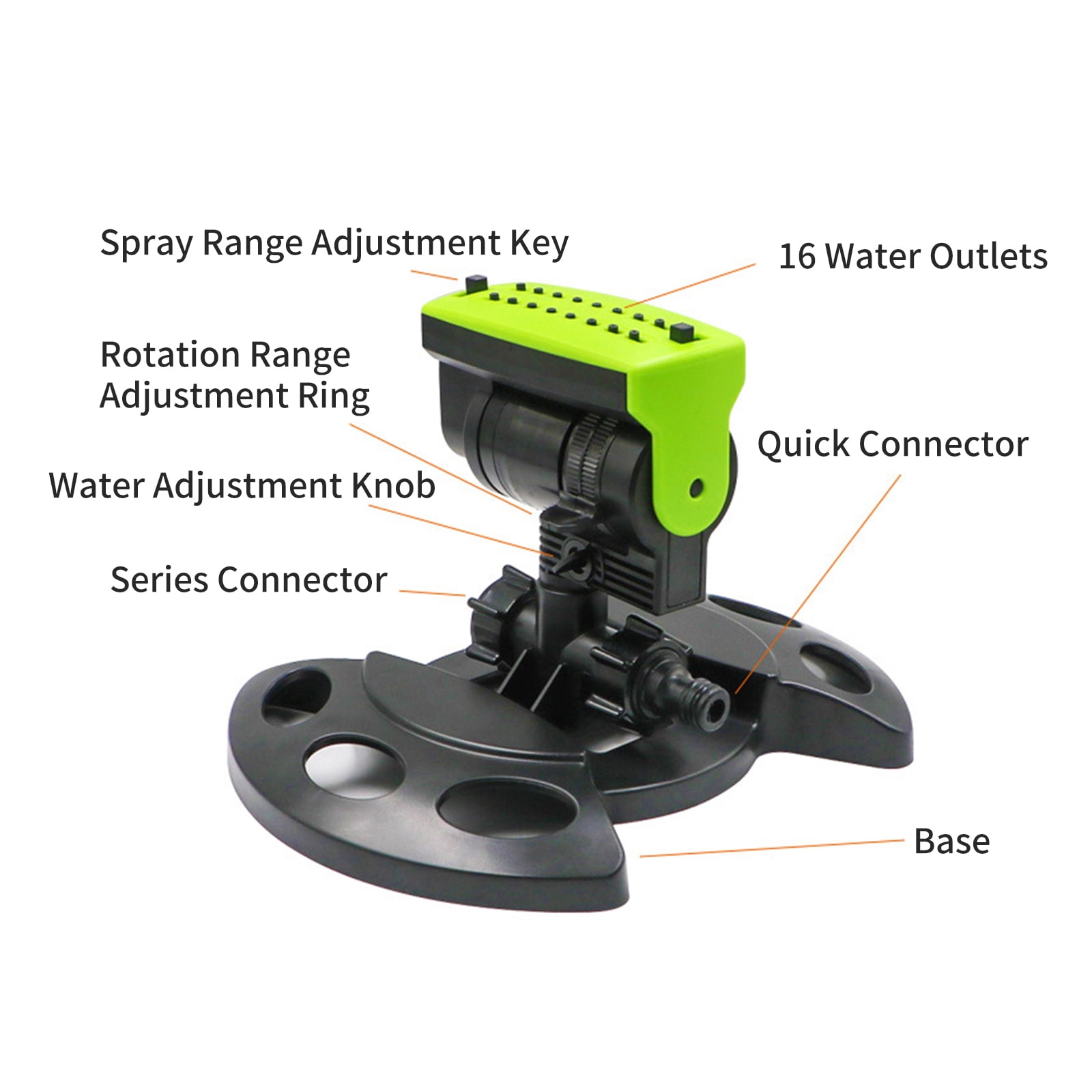 Spray Sprinkler,Lawn Sprinkler 180° Sprinkler Adjustable Water Sprayer Sprinkler Patio Sprinkler Adjustable Lawn Leeofty Patio Courtya Water