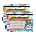 thumbnail image 5 of FORMRS 2 Pack Pencil Pouch for 3 Ring Binder with Clear Window Zipper Case, Yellow Hand Drawn Sailboats, 5 of 6
