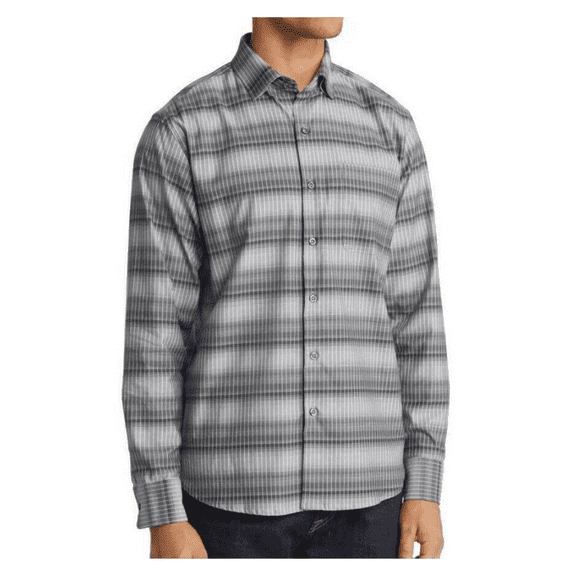 $168 TOMMY BAHAMA Men's XL Lazlo Lux Ombre Stripe Shirt Cotton-Silk Gray XLT