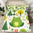 thumbnail image 2 of Castle Fairy Kids Children Kawaii Flower Frog Full Size Sheets 4-Piece,Green Red Breathable Bed Sheets,Cartoon Animal Lightweight Sheet Sets,Breathable Home Decor, 2 of 7