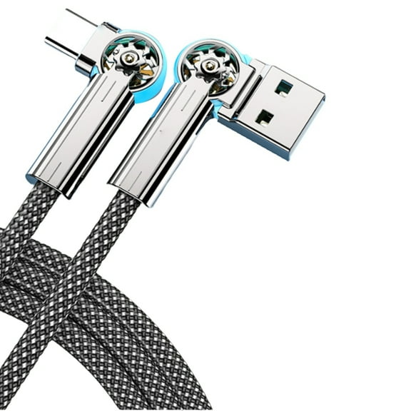 Fast Charging USB Type C Data Cable 180 Degree Swivel Elbow Gaming Mobile Phone 1.5m pwm25