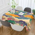 thumbnail image 2 of Yayeee Tablecloths 60" x 60" Rectangle Wrinkle Resistant Party Table Cover, Beige Floral Wave, 2 of 8