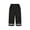 Black, variant on Womens Casual Lace Trim Cropped Pants Straight Leg Pull on with Pockets Lightweight Polyester Capris