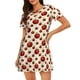 thumbnail image 1 of Fotbe Fruit Apples Bata de Dormir para Mujer con Estampado, Camisón de Algodón de Manga Corta, Ropa de Dormir Casual, 1 of 6