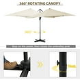 thumbnail image 4 of Outsunny 8'x8' Square Patio Hanging Offset Umbrella w/ Cross Base Cream, 4 of 9