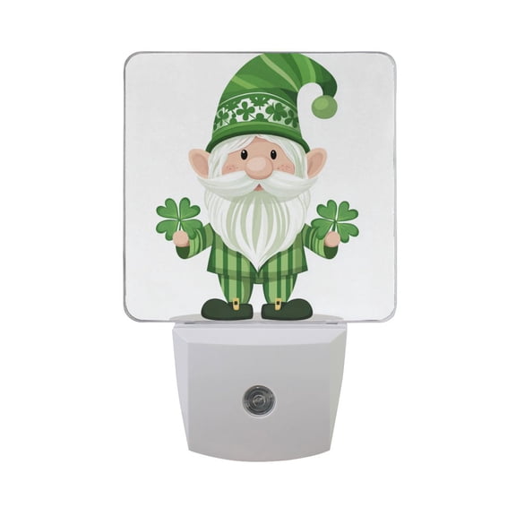 Dwarf with Clover St Patricks Day LED Night Light with Smart Sensor Plug Into Wall Dusk to Dawn 2 packs