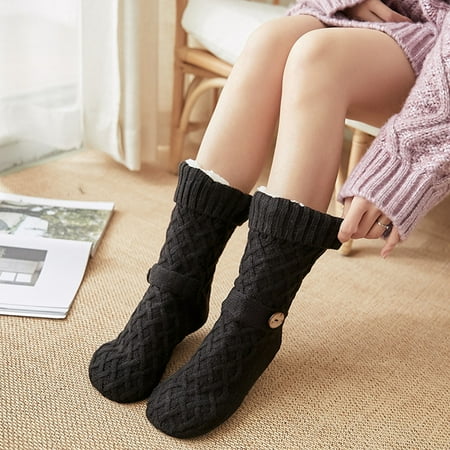 

Sunisery Women Floor Socks Fleece Liner Floor Socks with Anti-Slip Sole