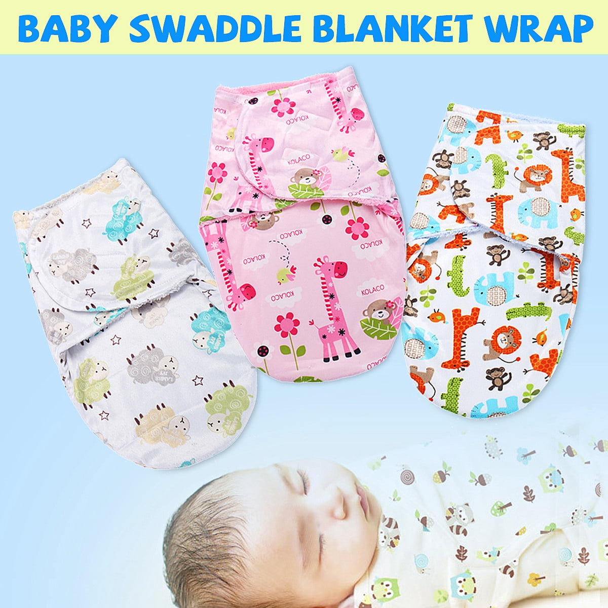 UNISEX COTTON FLANNEL BABY RECEIVING SWADDLING BLANKET ...