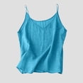 thumbnail image 6 of Mnuaqn Linen Tank Tops for Women Cotton Linen Spaghetti Strap Sleeveless Summer Casual Loose Fit Beach Vacation Cami (Sky Blue, S), 6 of 6