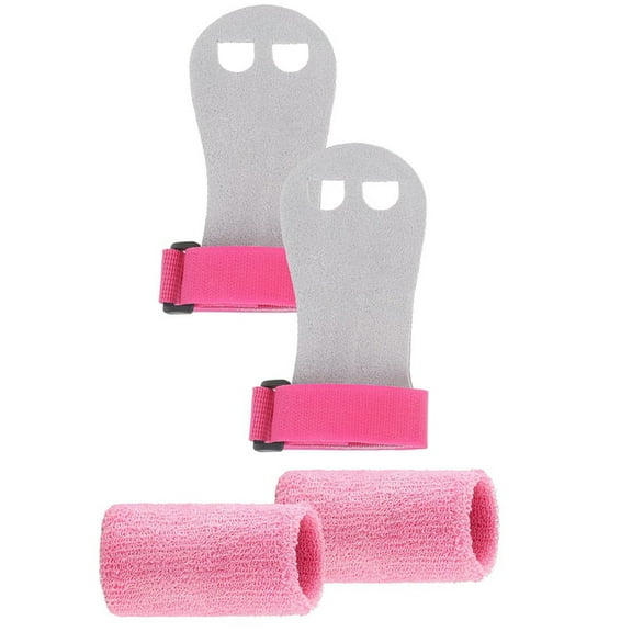 FEAMOS Kids Gymnastics Grips and Wristbands Set Gym Gloves Comfortable Wrist Sports Accessories for Exercise Lifting
