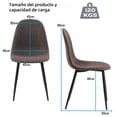 thumbnail image 5 of HOMYLIN Sillas de Recepion Set 4, Vintage Silla de Farbic, Patas de Negro para Conference , Oficina,Inn, Hotel,B&B, Piso pequeño, Verde, 5 of 5