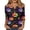 Purple #075, variant on Halloween Shirts for Women Plus Size Funny 3/4 Sleeve Tops Horror Castle Printed Pullover Spooky Button V Neck T Shirts Holiday Three Quarter Length Blouses, XL