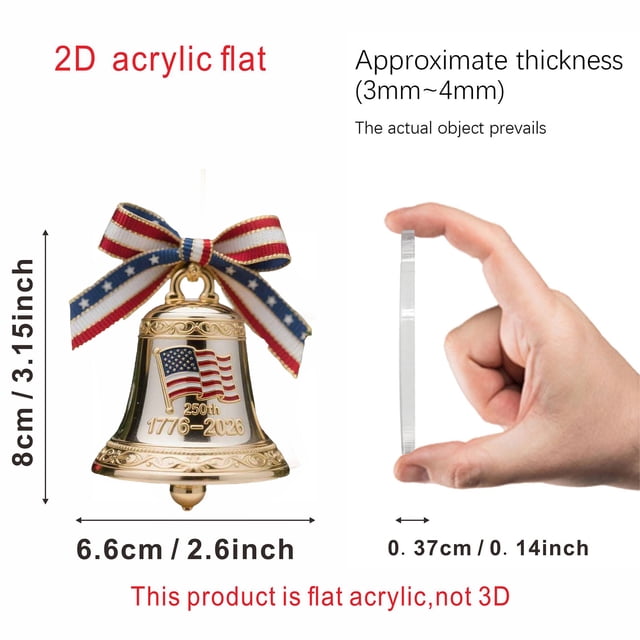 2d Acrylic Pendant For The 250th Anniversary Of The United States Clock