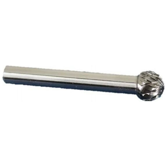 TEMO SD-3 Double Cut Carbide Rotary Burr File, 3/8 Inch (9.5 mm) Ball Shape Head, 1/4 Inch (6.35 mm) Diameter 2 Inch (50.8 mm) Long Shank