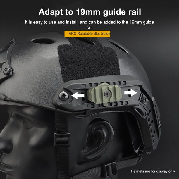 Rieles de Guía Laterales Likrtyny Adaptador de Montaje en Riel Lateral para Casco 2 uds Verde Militar