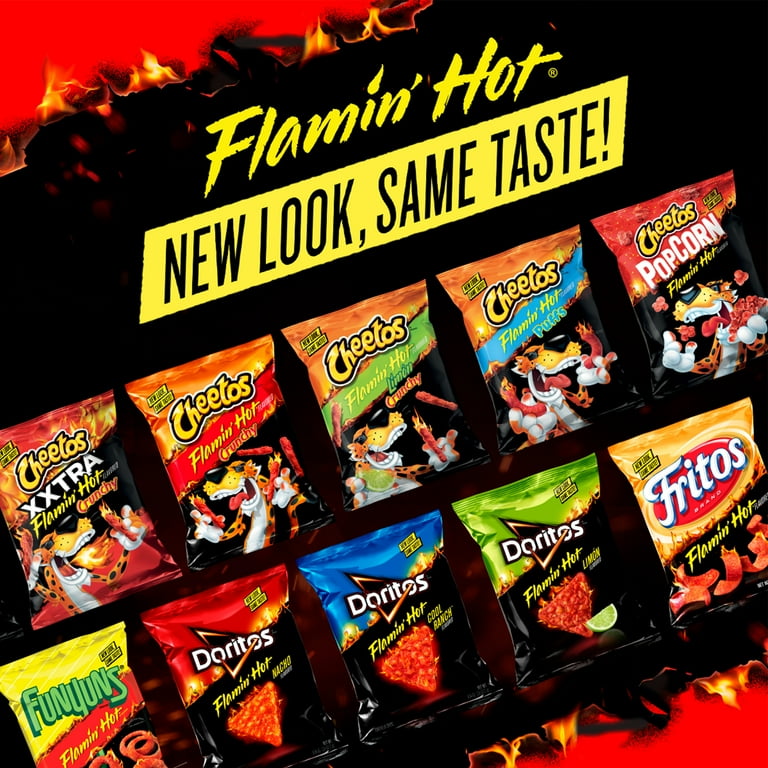 4 pack) Cheetos Crunchy XXTRA Flamin' Hot Cheese Flavored 4 pack) Cheetos Crunchy XXTRA Flamin' Hot Cheese Flavored