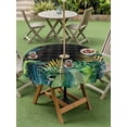 thumbnail image 4 of Outdoor Tablecloth with Umbrella Hole for Patio/Picnic/Party/Camping, Summer Botanical Waterproof Table Cloth Round Cover Washable, Tropical Monstera Palm Leaf Black (Dia 54"), 4 of 8