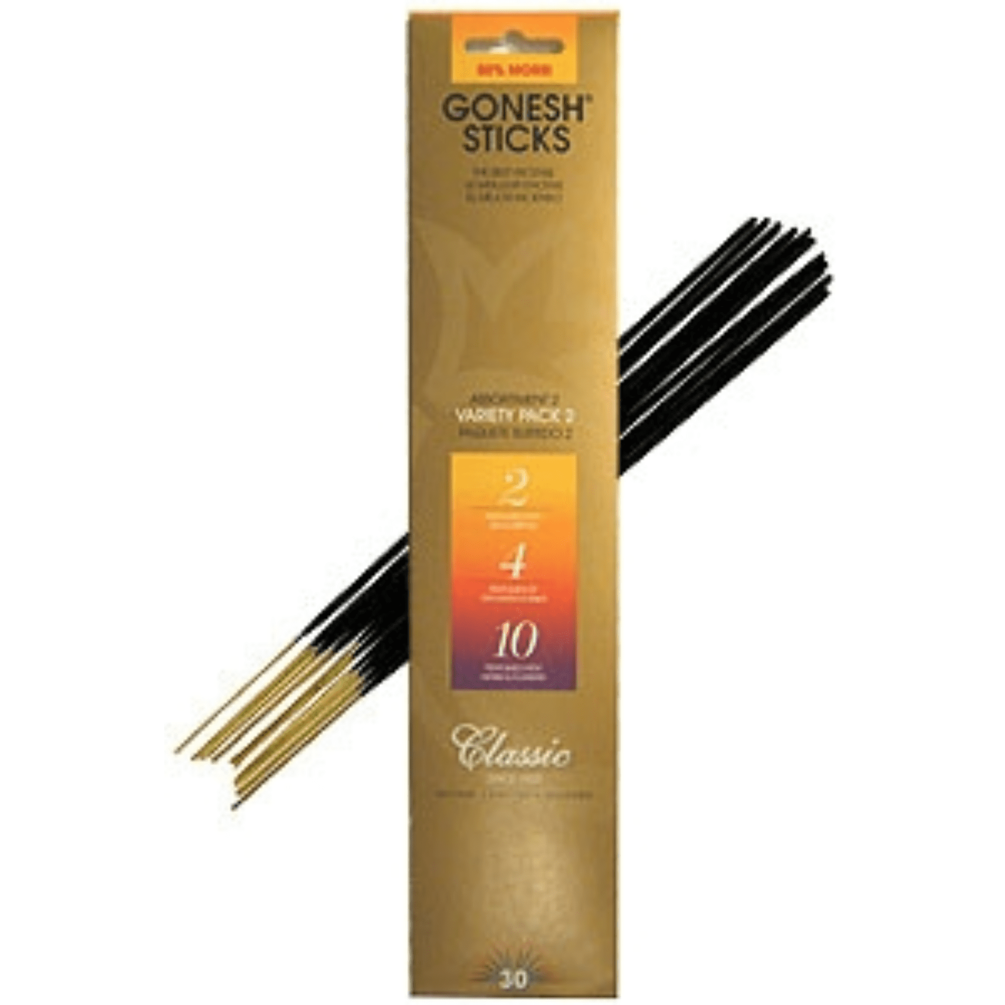 Gonesh Incense Sticks CLASSIC VARIETY PACK ASSORTMENT 2 Pack (240 Incense Sticks Total Count)