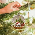 thumbnail image 4 of Beautynvta Clearance Christmas Hanging Ornament, Plastic Shell Dog Hanging Ornament, Christmas Tree Cute Sleeping Dog Pendant for Christmas Tree Outdoor Decor, 3.1" H, 4 of 4
