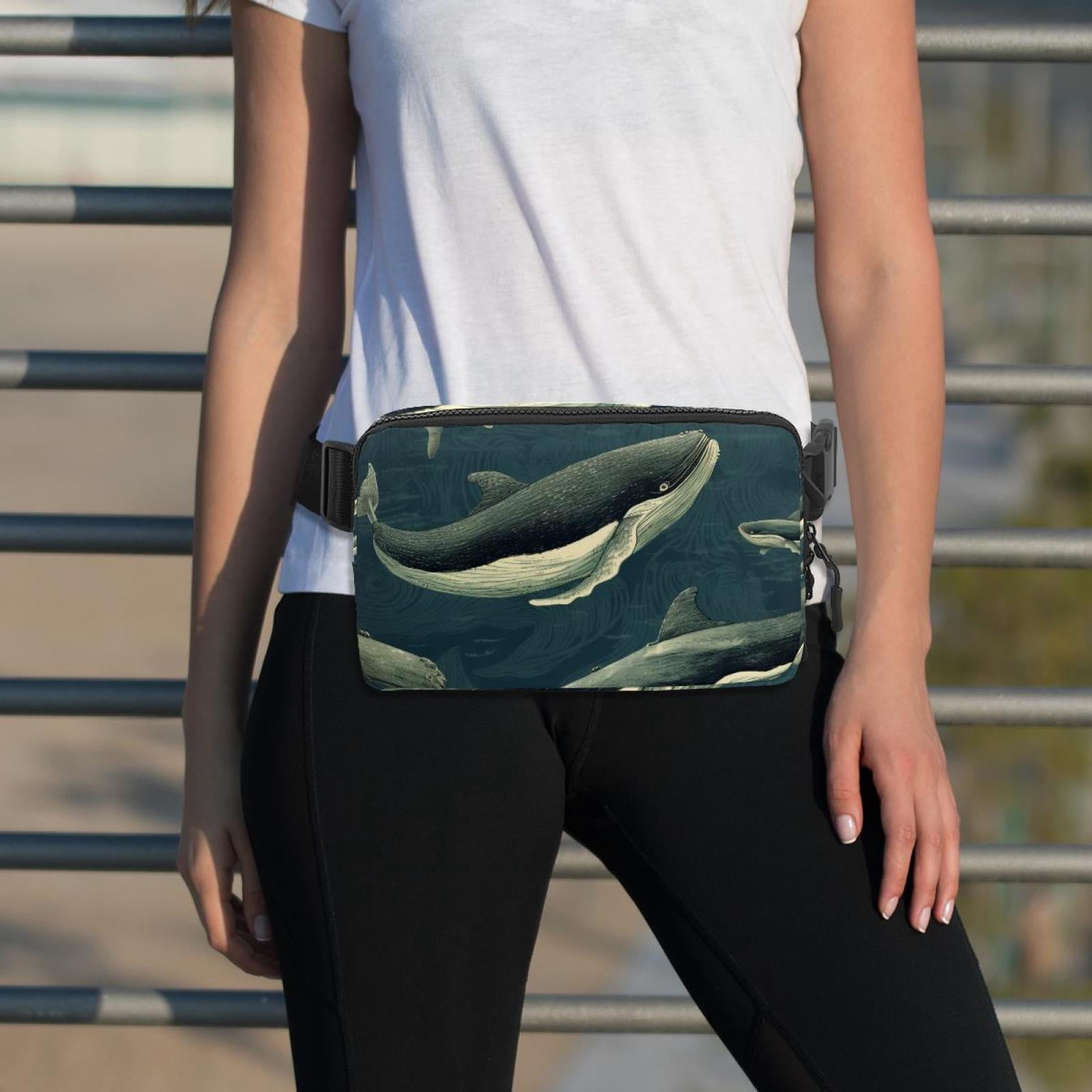 Whale Cross Body Bag Waist Packs Fanny Pack Lightweight Adjustable Extension Strap Unisex
