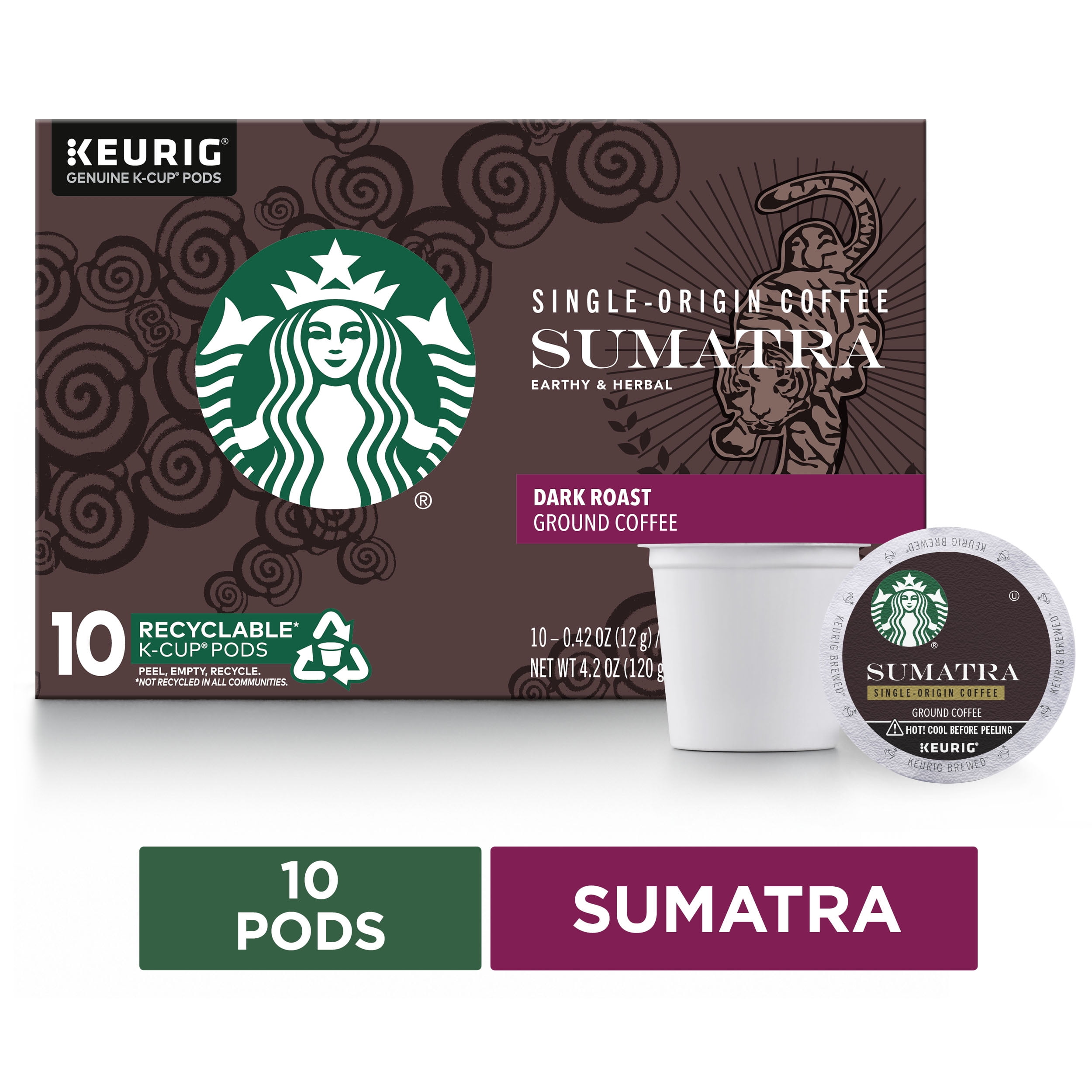 Starbucks Sumatra Coffee KCup Pods Dark Roast Coffee Pods for