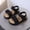 Black, variant on Girls Sandals, Summer Solid Bare Toe One Band Soft Bottom Beach Princess Shoes, Hook-and-Loop Closure Casual Flat Sandals, Breathable Lightweight for Little Girls