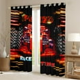 thumbnail image 2 of Erosebridal Racing Car Curtains for Living Room,Geometric Plaid Curtains and Drapes (42Wx84L),Red Yellow Blackout Curtains for Bedroom,Sport Bedroom Decorative, 2 of 6