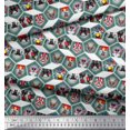 thumbnail image 3 of Soimoi Moss Georgette Fabric Geometric & Dogs Patchwork Decor Fabric Printed Yard 42 Inch Wide, 3 of 3