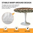 thumbnail image 2 of Elastic Fitted Round Tablecloth, Sage Green Brown Waterproof Stretch Table Cover for 45"-54" Tables, Farmhouse Dog Paw Vintage Washable Outdoor Tablecloths for Patio, Picnic, Camping, 2 of 9