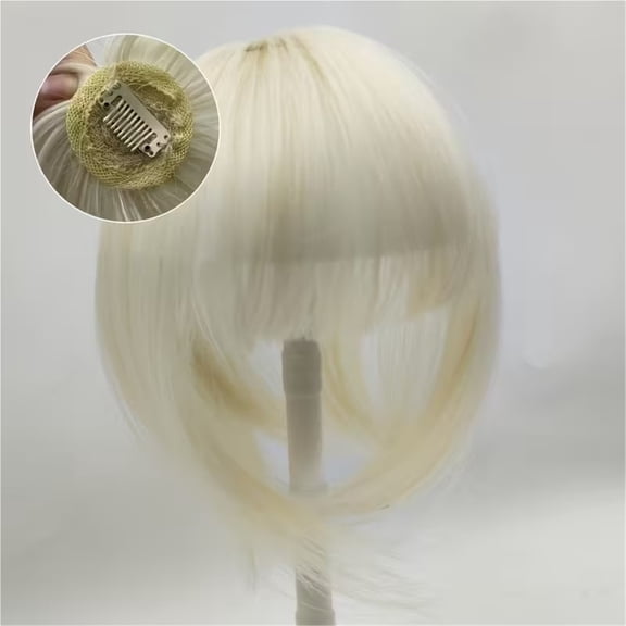 Fashionable 8-inch clip-in hair piece, synthetic hair piece for women's straight bangs, covering sparse gray hair, comfortable and traceless hair piece