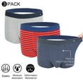 thumbnail image 2 of Terra Boxer Briefs Mens 3 Pack Underwear Elastic Waistband Solid New Classic Fit, 2 of 7