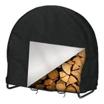 Outdoor Firewood Log Rack Cover, Heavy Duty UV Resistant Rain Windproof Dry Wood Pile Holder Storage Tarp Cover, Log Hoop Tarp (40" x 24" x 41")