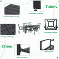 thumbnail image 2 of AECOJOY 7 Piece Outdoor Dining Set Patio Funiture Set On Sale Wood Grain Outdoor Table and Chairs on Clearance in Black, 2 of 6